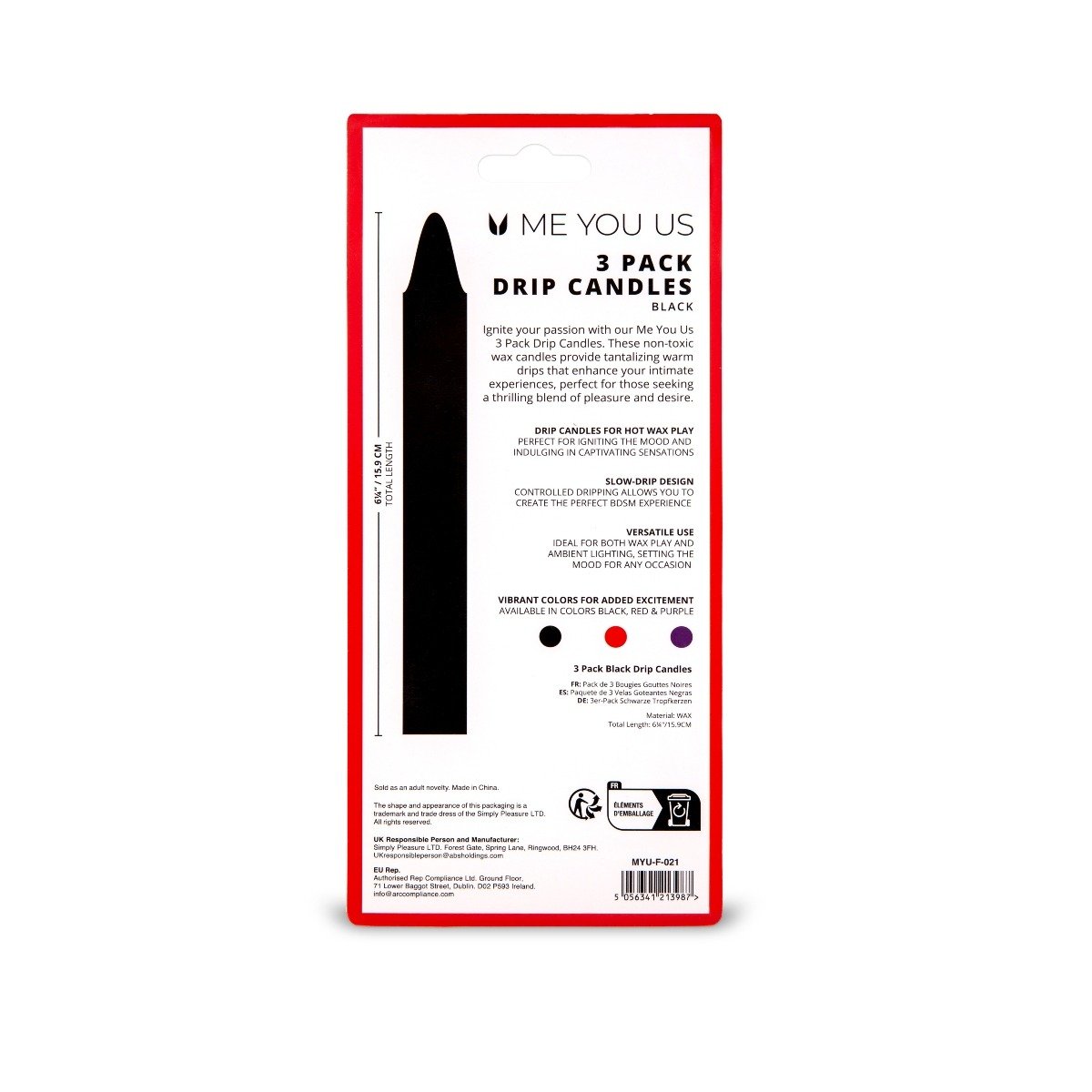 Me You Us Drip Candles 3 Pack Black - Image 3