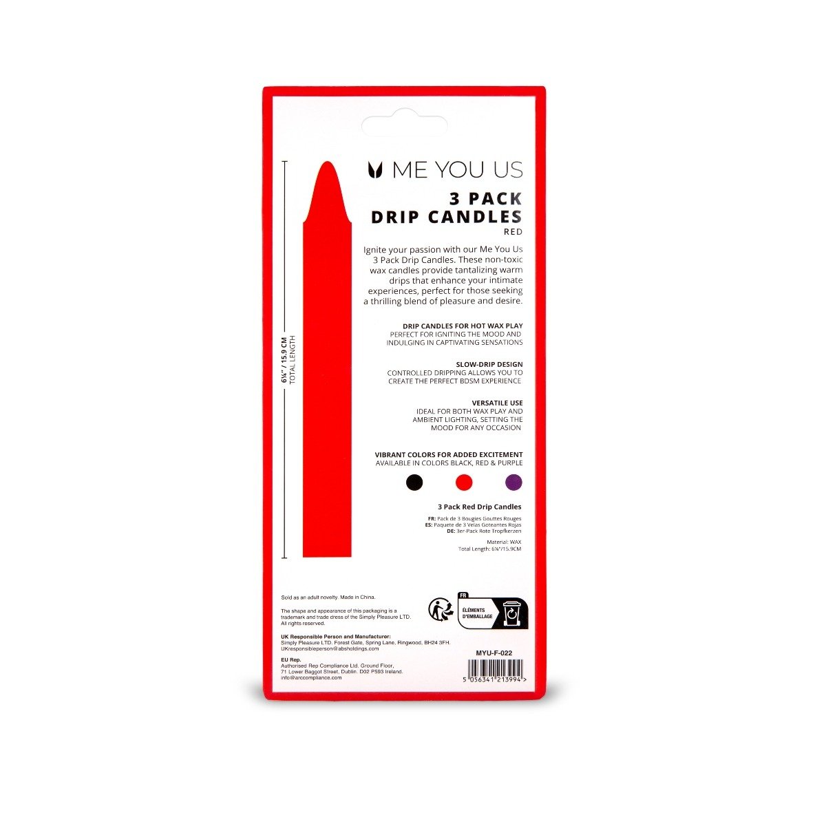 Me You Us Drip Candles 3 Pack Red - Image 3