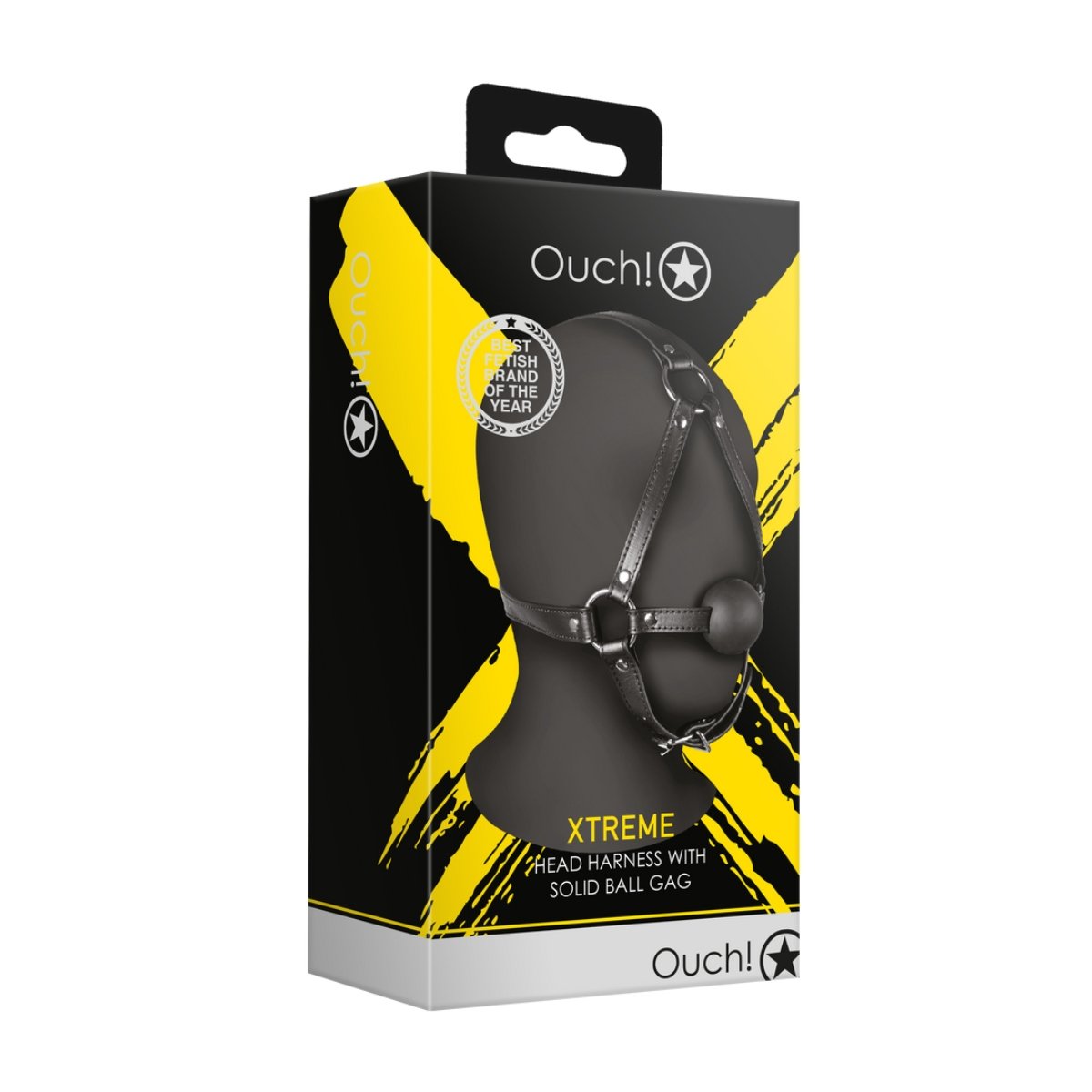 Head Harness with Solid Ball Gag Black - Image 2
