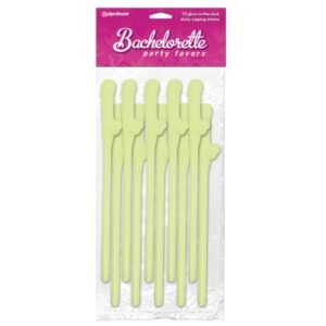 Bachelorette Party Favors Dicky Sipping Straws - Glow in the Dark 10 pcs