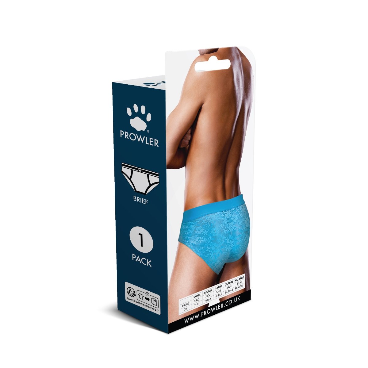 Prowler Neon Blue Lace Brief XX Large - Image 5