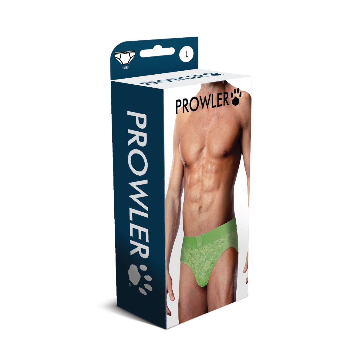 Prowler Neon Green Lace Brief Large - Image 2