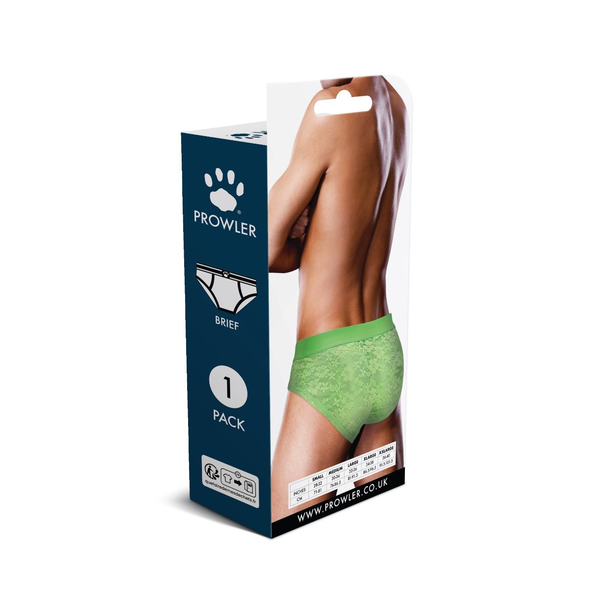 Prowler Neon Green Lace Brief Medium - Image 4
