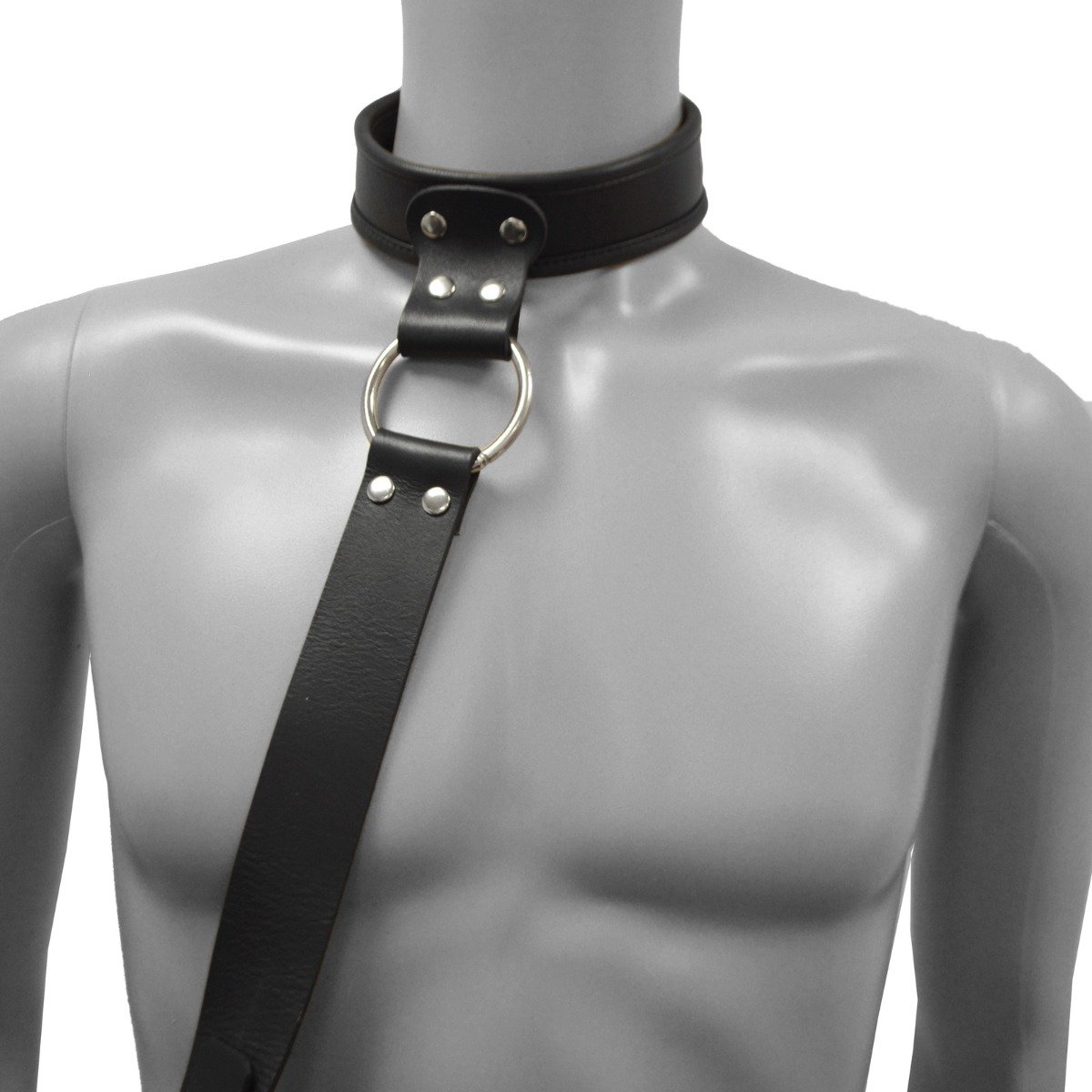Prowler RED Leather Collar with Strap - Image 7
