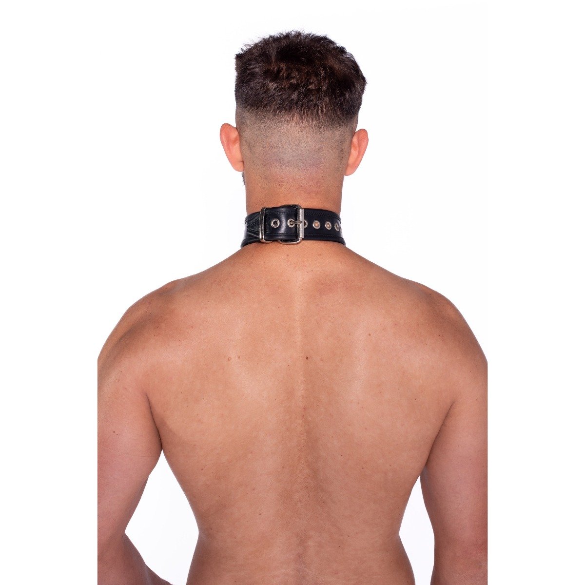 Prowler RED Leather Collar with Strap - Image 3