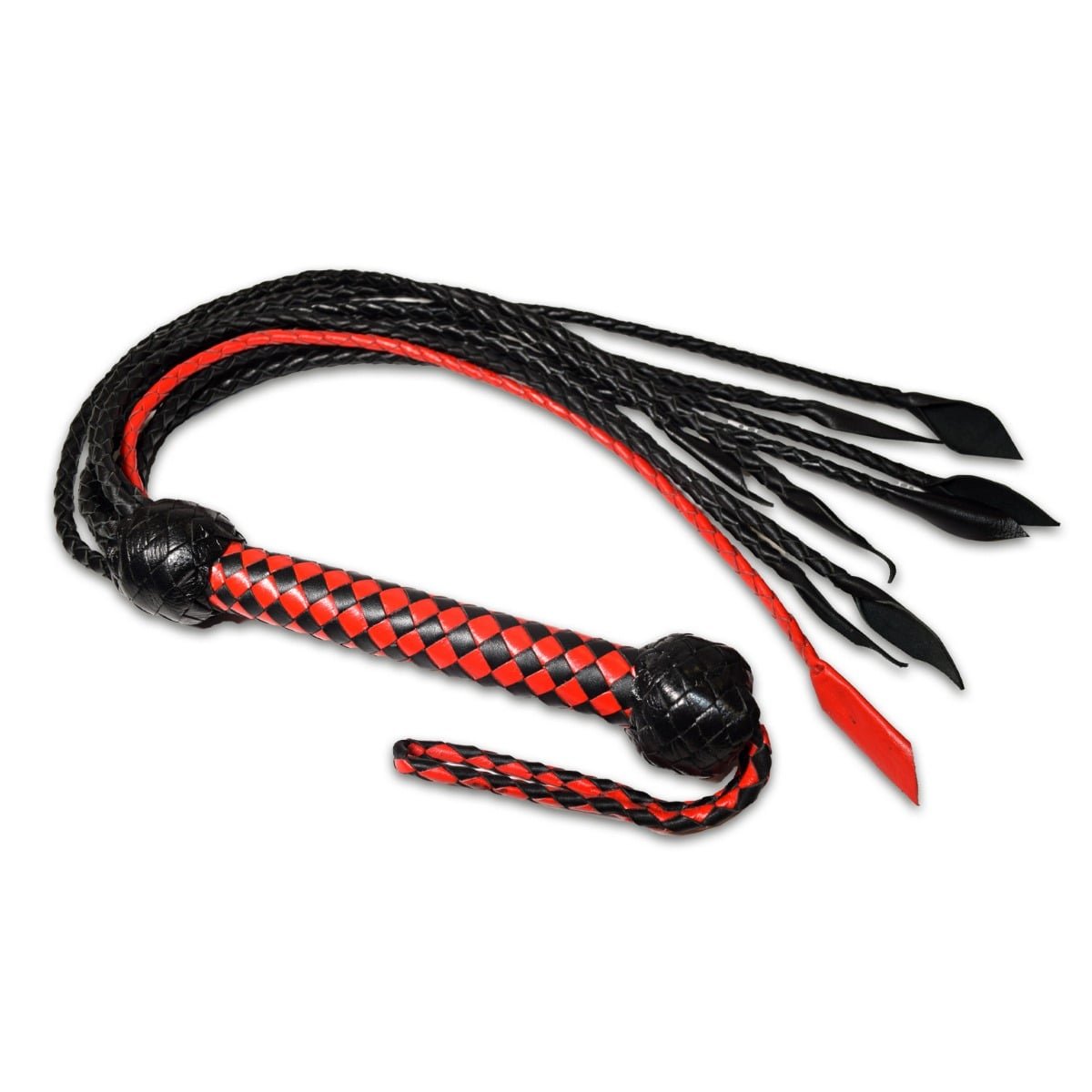 Prowler RED Short Handle Red and Black Flogger - Image 2