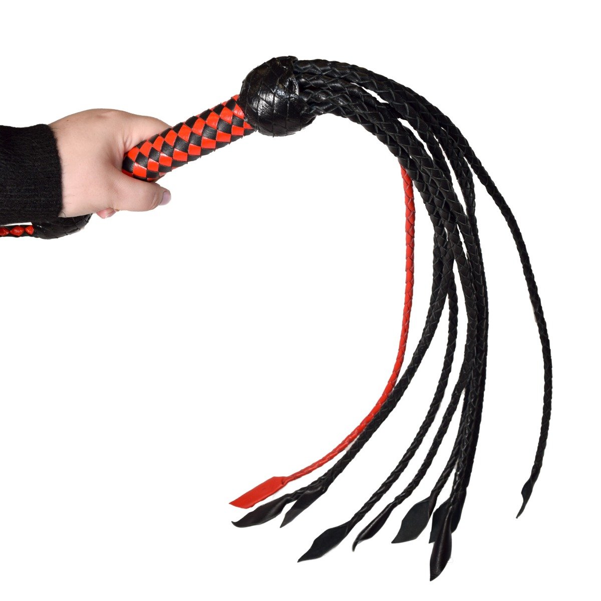 Prowler RED Short Handle Red and Black Flogger - Image 3