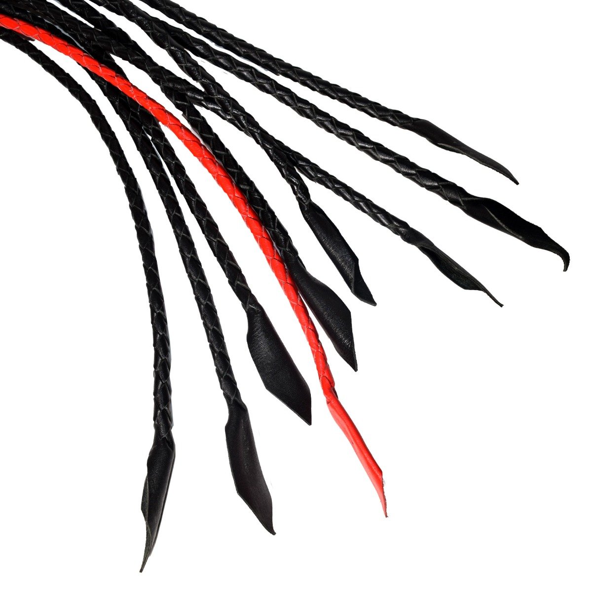 Prowler RED Short Handle Red and Black Flogger - Image 4