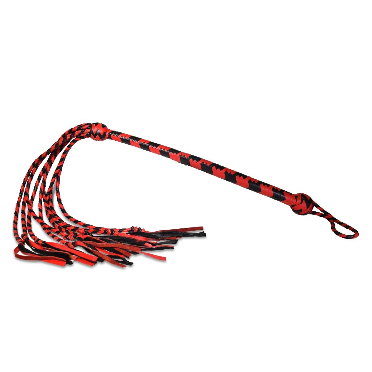 Prowler RED Long Handle Red and Black Flogger - Image 2
