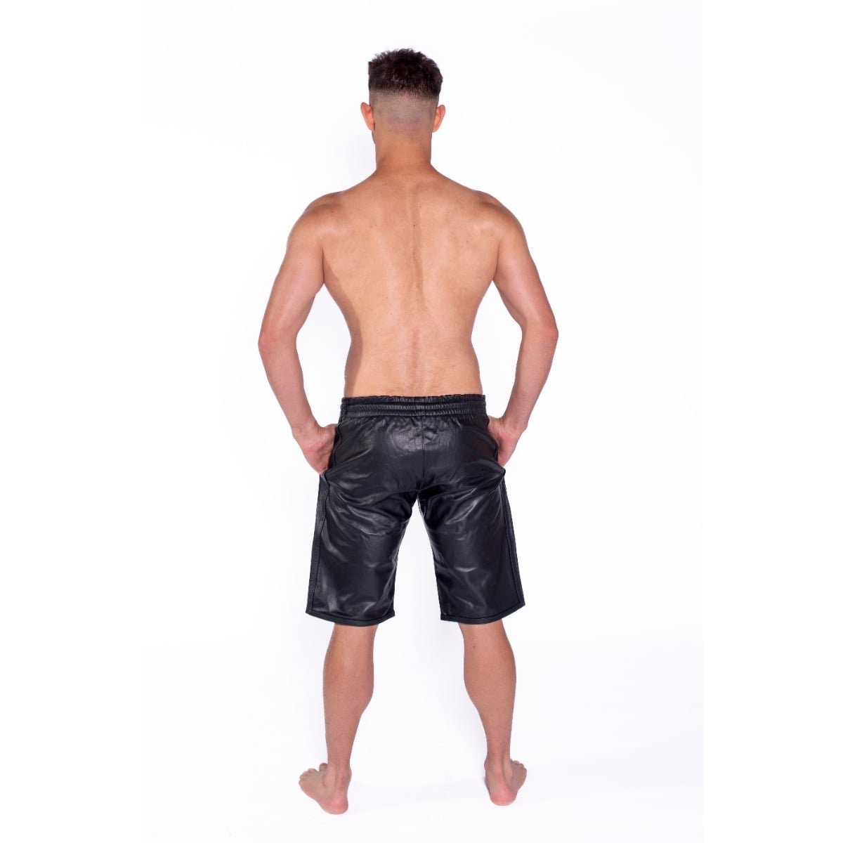 Prowler RED Leather Long Sports Shorts Black Medium - Image 2