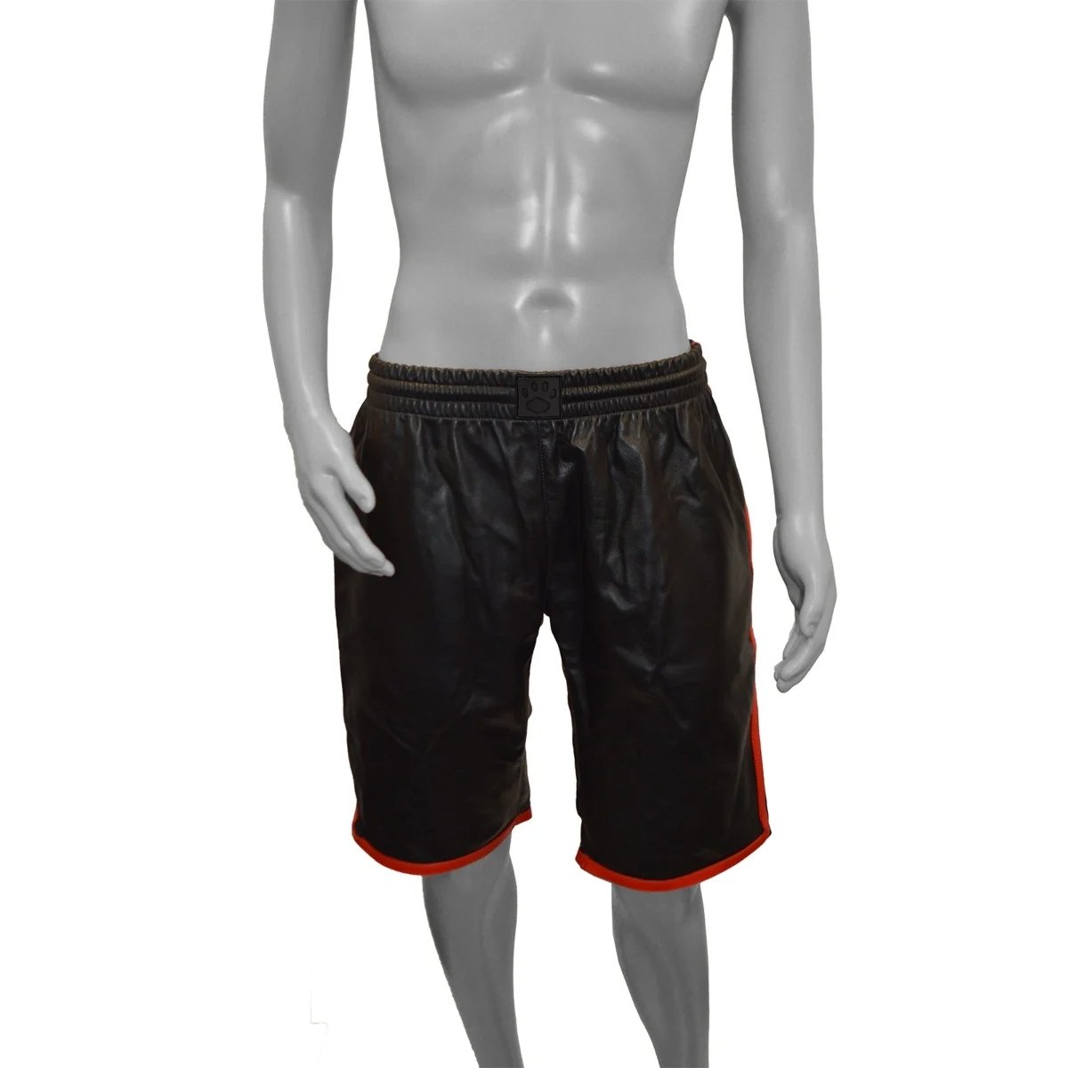 Prowler RED Leather Long Sports Shorts Black with Red Medium - Image 4