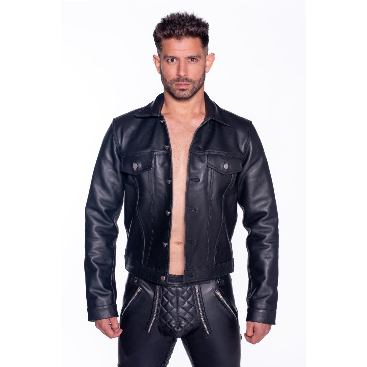 Prowler RED Leather Truker Jacket Small