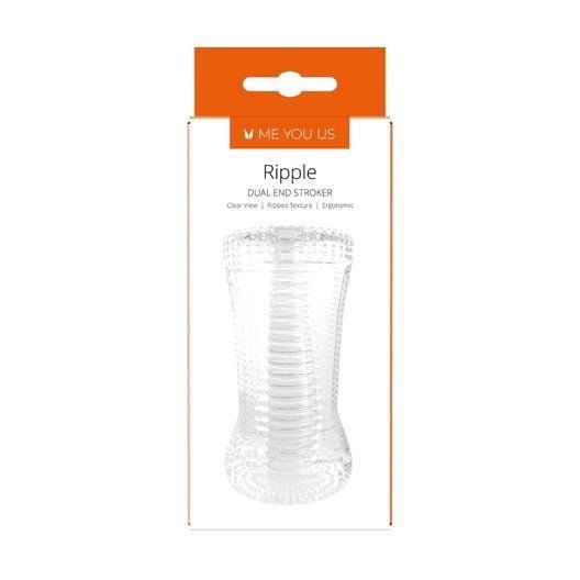 Me You Us Ripple Dual End Stroker Male Masturbator Transparent - Image 2