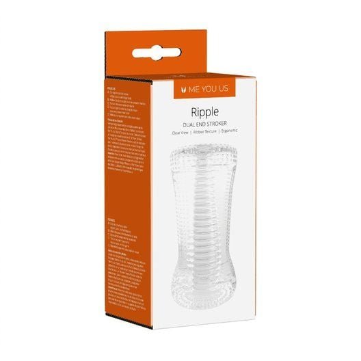 Me You Us Ripple Dual End Stroker Male Masturbator Transparent - Image 5