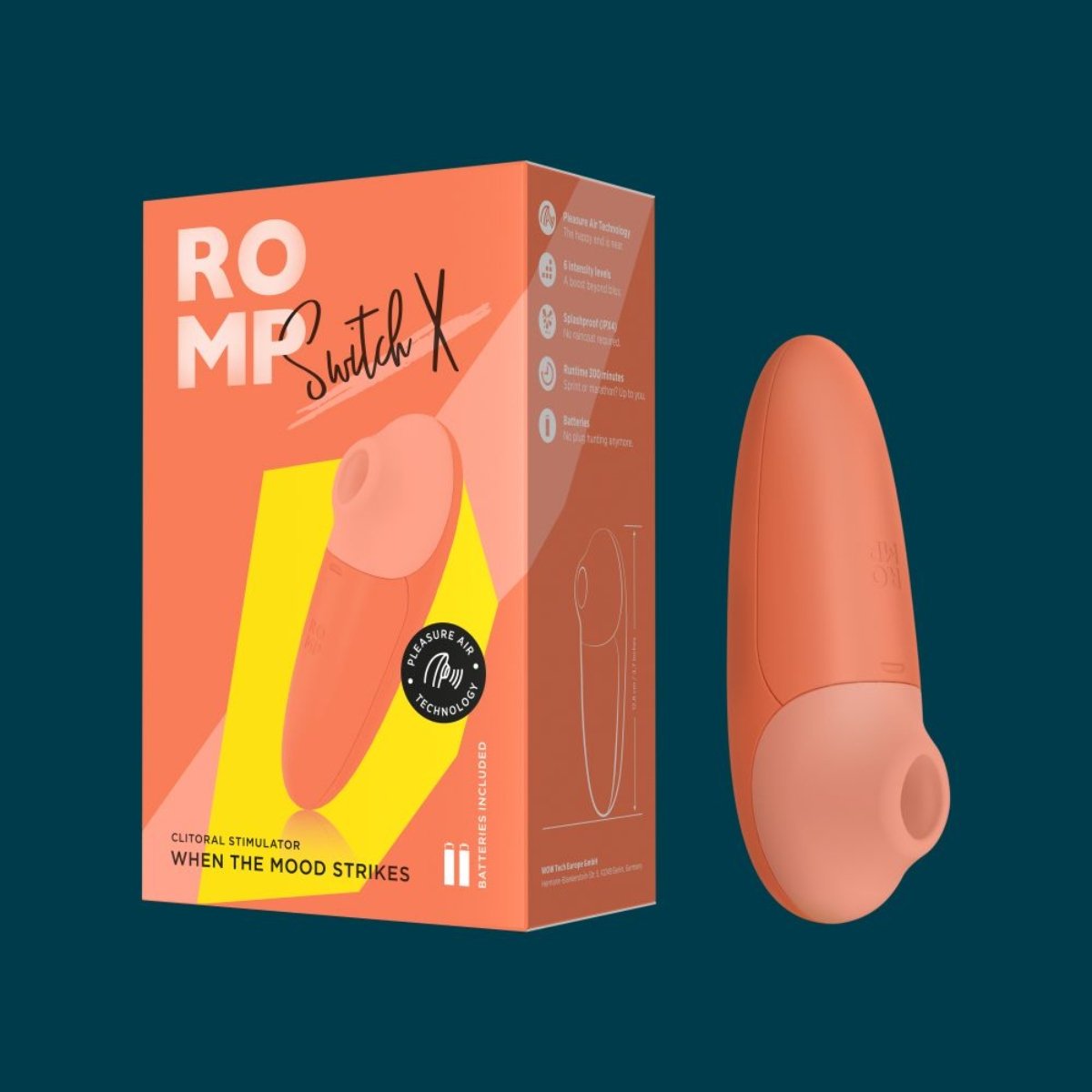 ROMP Switch X Compact Clitoral Stimulator Orange - Image 7