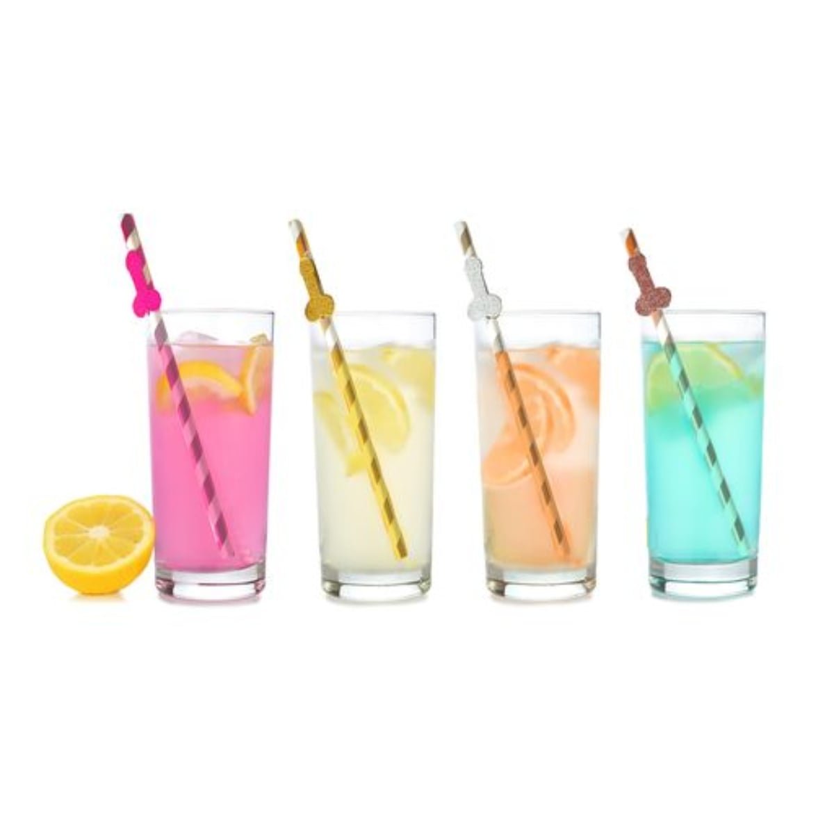 Little Genie Glitterati Penis Tall Party Straws - Image 2
