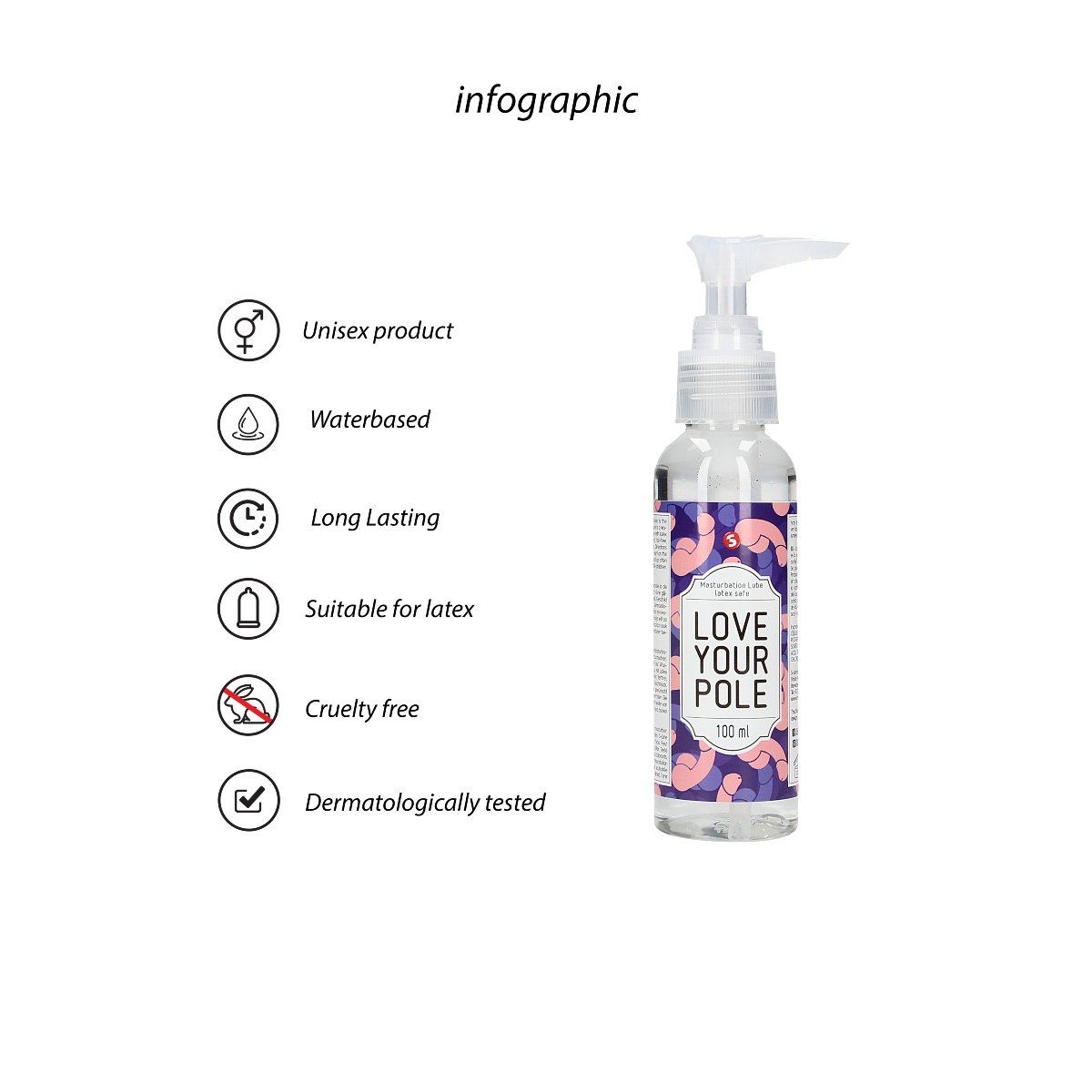 S Line Love Your Pole Water Based Masturbation Lubricant 100ml - Image 3