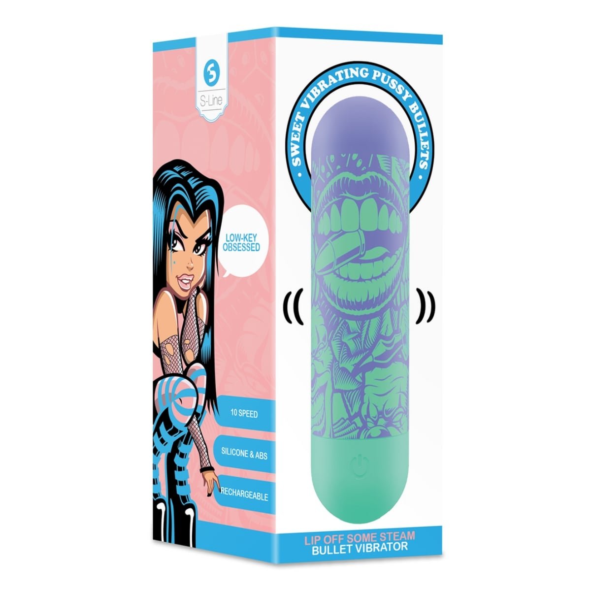 S-Line Lip Off Some Steam Bullet Vibrator Green Purple - Image 2
