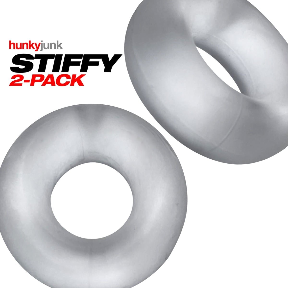Hunkyjunk Stiffy 2-Pack Bulge Cockrings Clear Ice - Image 3