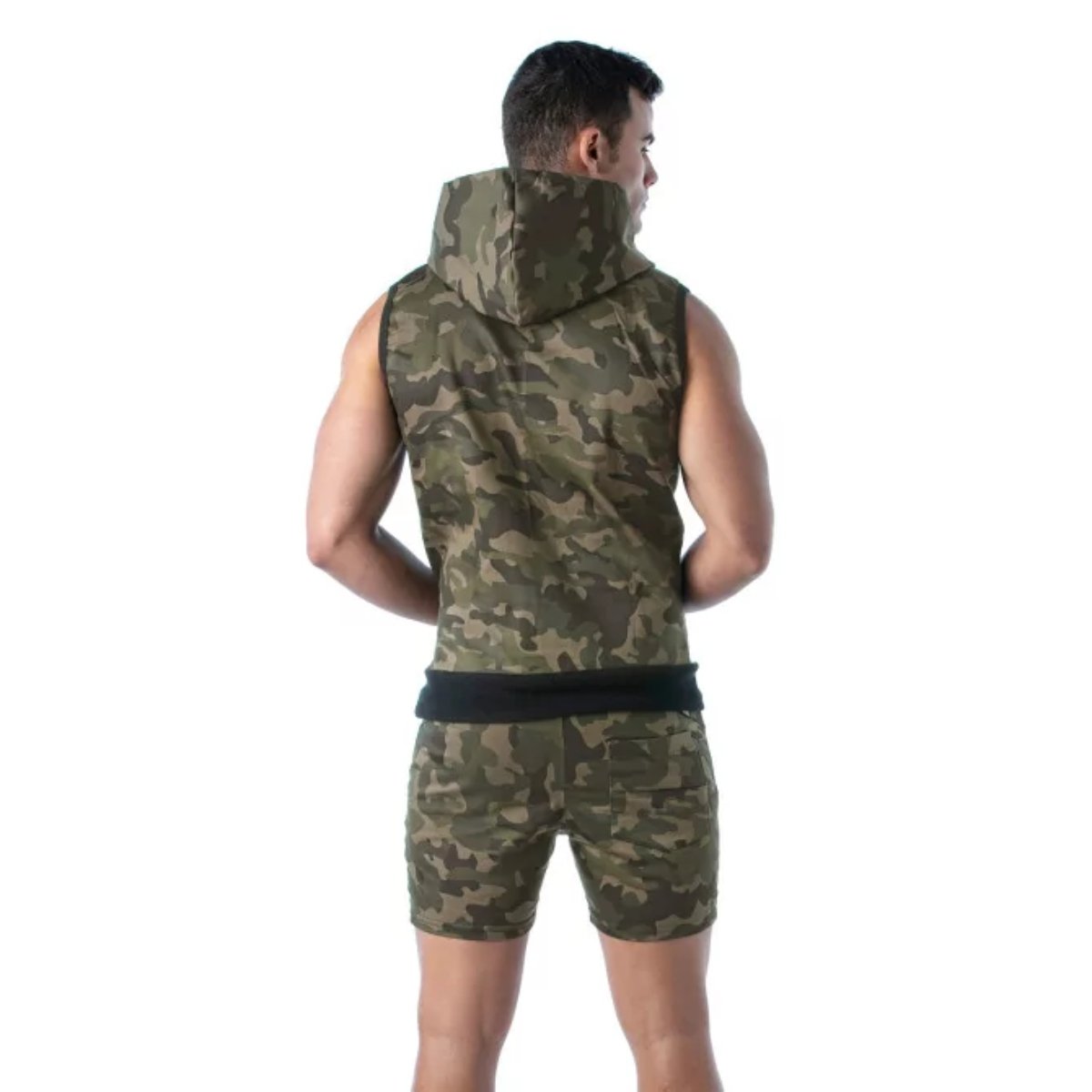 Army Sleeveless Hoodie - Size : S - Image 3