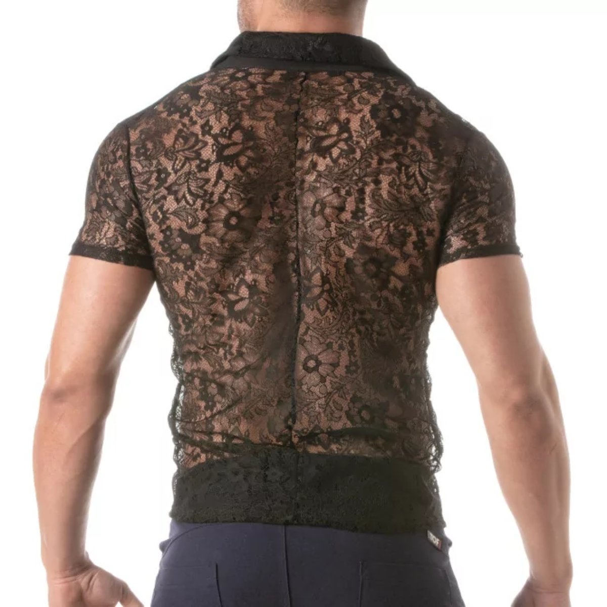 Lace Short Sleeves Shirt - Size : M - Image 3