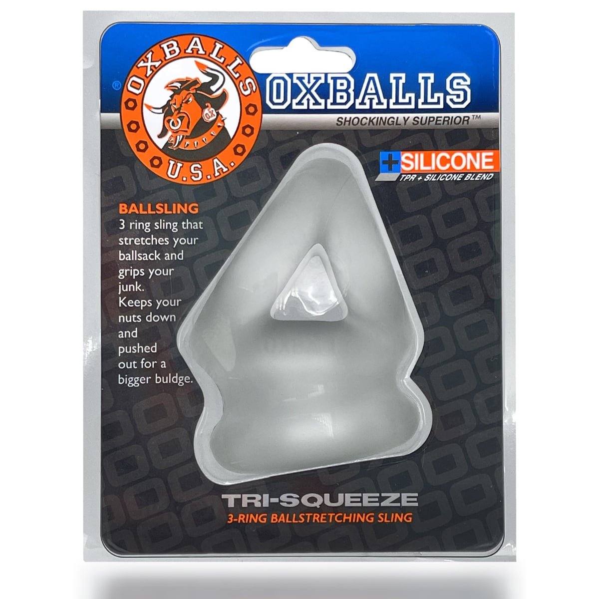 Oxballs Tri-Squeeze Cocksling & Ballstretcher Clear - Image 2
