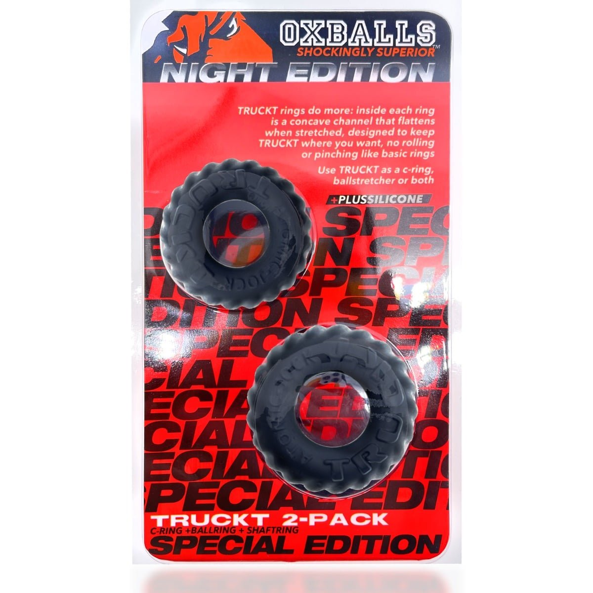 Oxballs Truckt 2-Piece Cockring - Plus + Silicone Special Edition Night - Image 2