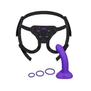 B-Vibe Vibrating Curved Strapn on Kit