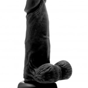 Real Rock - Realistic Dildo & Balls 6 inches - Black