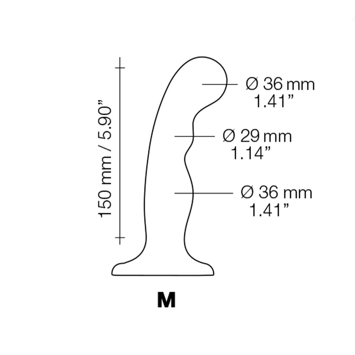 Strap On Me - Dildo Plug P&G Black - M - Image 3