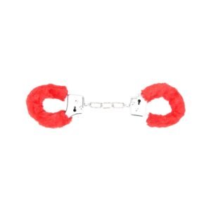 Bound to Play. Heavy Duty Furry Handcuffs Red